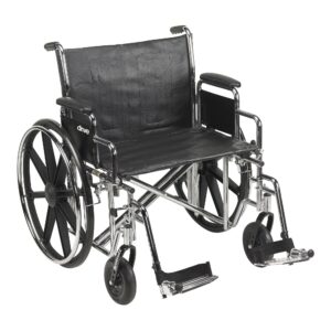 Bariatric Wheelchair McKesson Dual Axle Desk Length Arm Swing-Away Footrest Black Upholstery 24 Inch Seat Width Adult 450 lbs. Weight Capacity