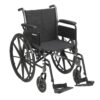 Lightweight Wheelchair drive™ Cruiser III Dual Axle Full Length Arm Elevating Legrest Black Upholstery 20 Inch Seat Width Adult 350 lbs. Weight Capacity